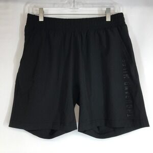 THOUSAND MILES Mens Black Athletic Shorts Size M Elastic Waist Logo